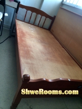 Wood Bed and New Mattress Package