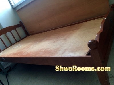 Wood Bed and New Mattress Package