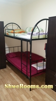 Double decker bed frame and matress