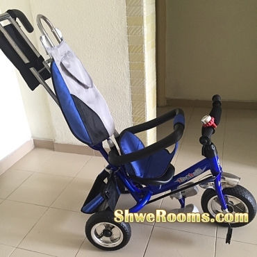 Selling used baby bicycle cum stroller 