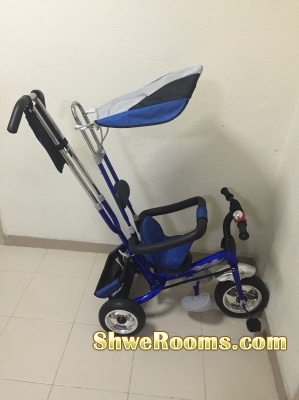 Selling used baby bicycle cum stroller 