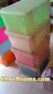 Plastic Storage Container Box/Stacking Drawer/Tier Drawer in good condition for sale