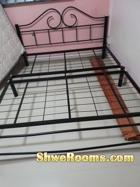 Queen size Bed frame and mattress