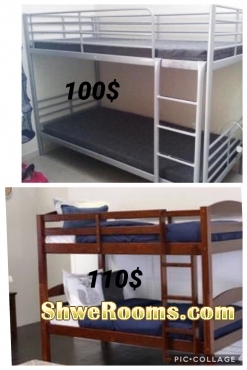 Single bed,Double Decker bed,Single mattress and Refrigerator