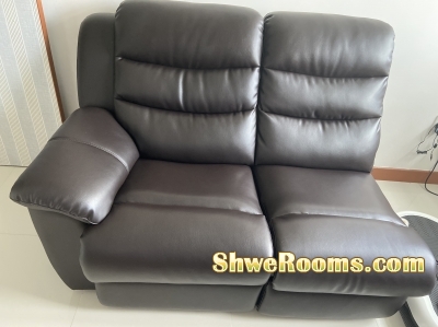 ~2 seats sofa with recliner~