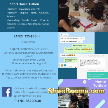 Home tutor for primary/ secondary students