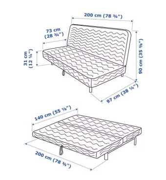 Ikea 3 seater sofa bed Nyhamn