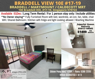 Braddell MRT / Marymount MRT / Caldecott MRT / 1 - Dec Available / Min 3 - 12 Month Rental / Include utilities / No Owner Stay